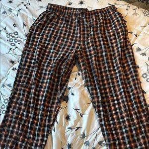 Men's Black and orange Plaid Pants